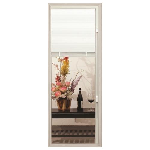 1-Lite Clear Rectangular Glass Full Insert, White Frame - Blinds Between Glass