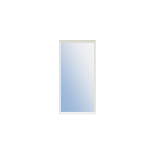 1-Lite Clear Rectangular Glass 1/4 Insert, White Frame
