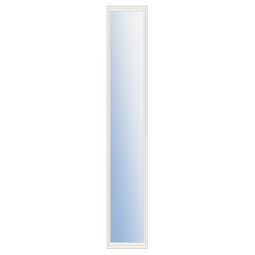 1-Lite Clear Rectangular Glass 3/4 Insert, White Frame