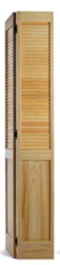 Louvered/Panel Natural Wood Core Unfinished Pine Interior Closet Bi-Fold Door