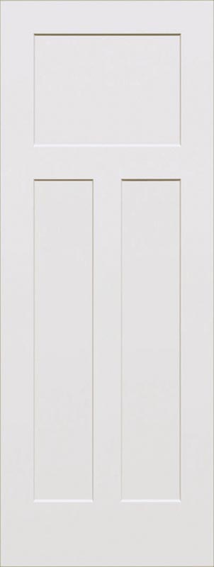 3-Panel Shaker Smooth Hollow Core White Primed Composite Interior Door