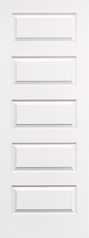 5-Panel Rockport Smooth Hollow Core White Primed Composite Interior Door
