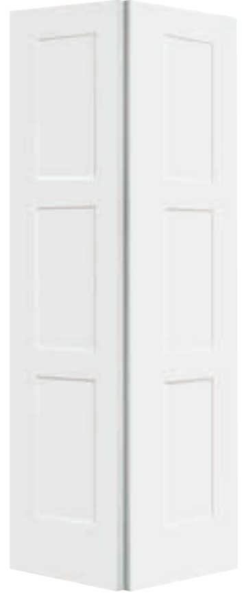 3-Panel Birkdale Smooth Hollow Core White Primed Composite Interior Closet Bi-Fold Door