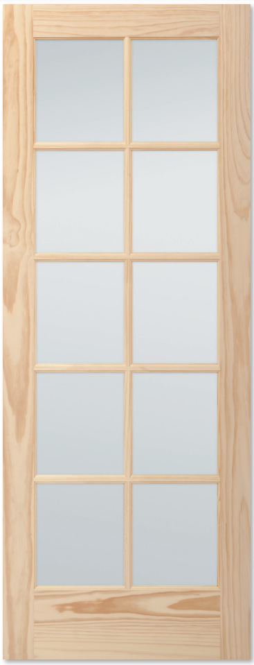 10-Lite French Wood Core Unfinished Pine Interior Door