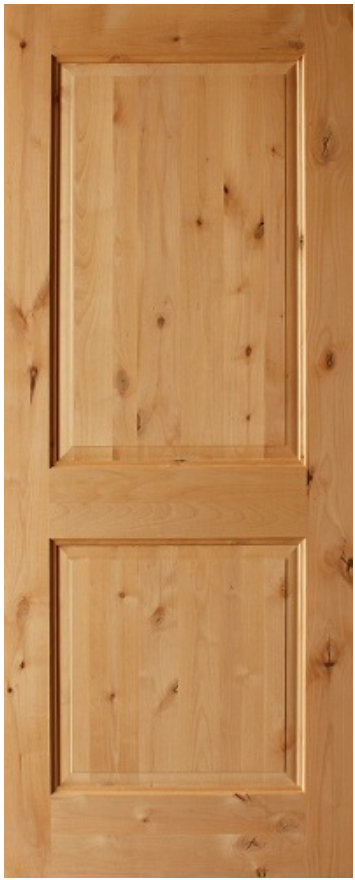 2-Panel Square Top Wood Core Unfinished Knotty Alder Interior Door