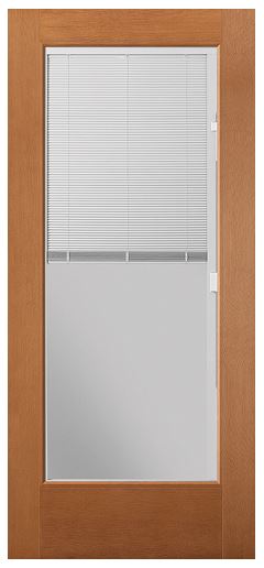 Full Lite Exterior Fiberglass Door, Blinds Included