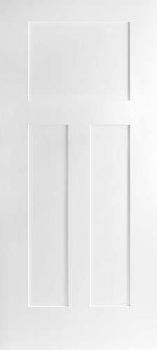 3-Panel Craftsman Smooth Exterior Fiberglass Door