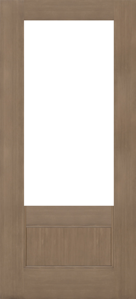 3/4-Lite Over 1-Panel Mahogany Exterior Fiberglass Door, 22 in. x 64 in. Cut Out