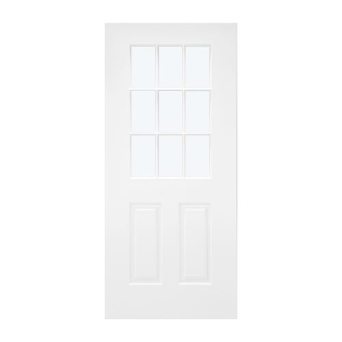 1/2-Lite Over 2-Panel 9-Lite SDL Smooth Exterior Fiberglass Door