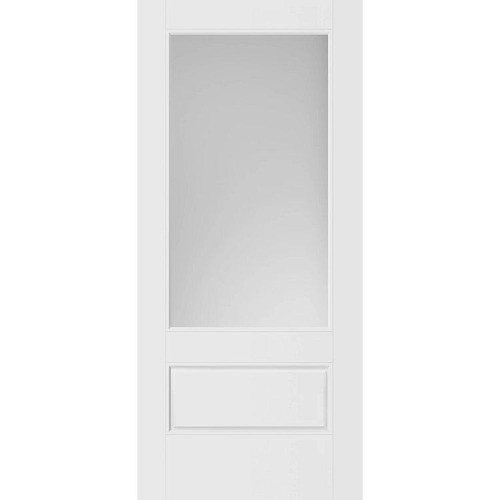 3/4-Lite Over 1-Panel Smooth Exterior Fiberglass Door