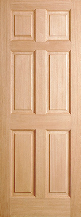 6-Panel Wood Core Unfinished Pine Interior Door