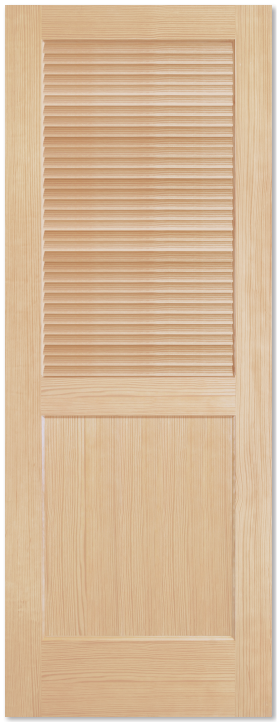 Louvered/Panel Natural Wood Core Unfinished Pine Interior Door