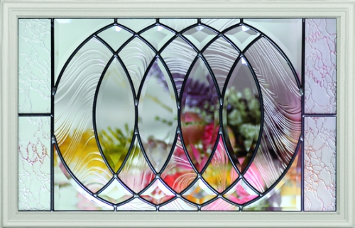 1-Lite Infinity Rectangular Decorative Glass Insert, Black Caming