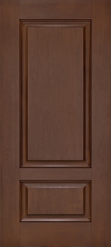 2-Panel 3/4-Top Oak Exterior Fiberglass Door