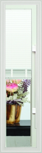 1-Lite Clear Rectangular Glass 1/2 Insert, White Frame - Blinds Between Glass
