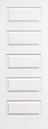 5-Panel Rockport Smooth Solid Core 20-Minute Fire Rated Exterior Wood Door