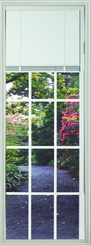 15-Lite Low-E Rectangular Glass Insert, White Frame - Blinds Between Glass