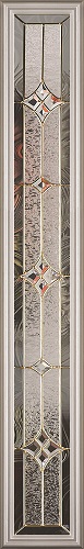 1-Lite Bevel Cluster Rectangular Decorative Glass Insert, Brass Caming