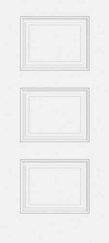 3-Panel Equal Birkdale Smooth Primed 20-Minute Fire Rated Exterior Residential Steel Door, Hinge Mortise