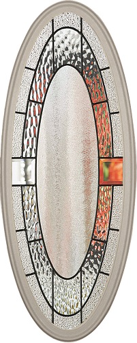 1-Lite Portrait Oval Decorative Glass Insert, Black Caming
