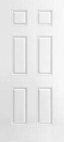 6-Panel Smooth Exterior Fiberglass Door