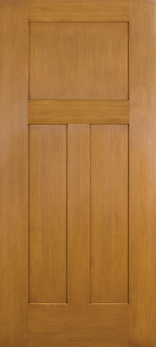 3-Panel Craftsman Fir Exterior Fiberglass Door
