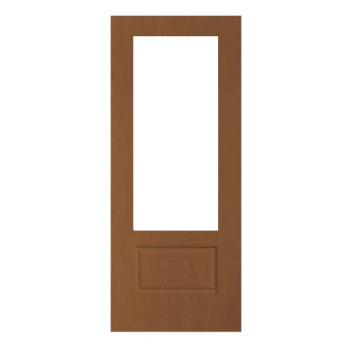 3/4-Lite Over 1-Panel Oak Exterior Fiberglass Door, 22 in. x 64 in. Cut Out 8-0