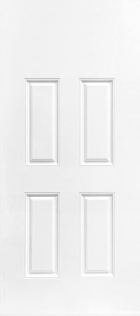 4-Panel Blank Top Smooth Exterior Fiberglass Door