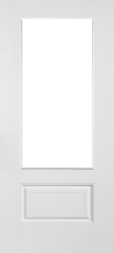3/4-Lite Over 1-Panel 6-Lite SDL Smooth Exterior Fiberglass Door, 22 in. x 48 in. Low-E Glass
