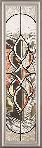 1-Lite Brigatine Rectangular Decorative Glass Insert, Black Caming