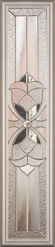 1-Lite Blossom Rectangular Decorative Glass 3/4 Insert, Zinc Caming