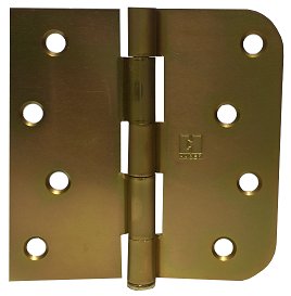 4 in. x 4 in. US-2D Exterior Door Hinge, Square By 5/8 in. Radius, Removable Pin