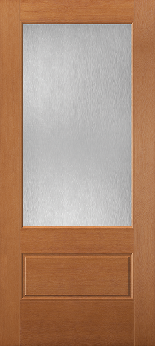 3/4-Lite Over 1-Panel Fir Exterior Fiberglass Door