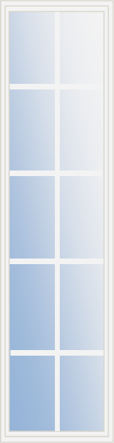 10-Lite Low-E Rectangular Glass Insert, White Frame with External Grids