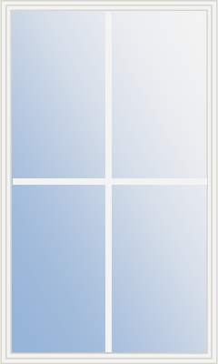 4-Lite Low-E Rectangular Glass 3/4 Insert, White Frame - Grids Between Glass