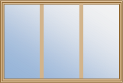 3-Lite Low-E Rectangular Glass Insert, Tan Frame with SDL Bars