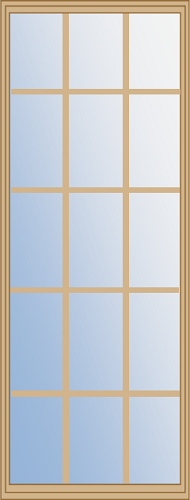 15-Lite Low-E Rectangular Glass Insert, Tan Frame with SDL Bars