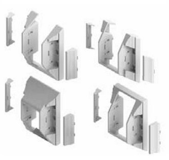 White Finyl Line Deck-Top Stair Bracket Kit, Includes (2) Top and (2) Bottom Brackets