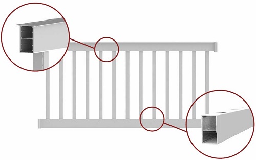 Deck Top Finyl Line 1-1/2 in. White Vinyl Square Baluster Level Railing Kit