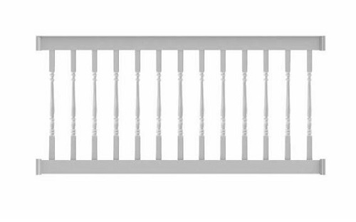Deck Top Finyl Line 1-1/2 in. White Vinyl Turned Baluster Level Railing Kit
