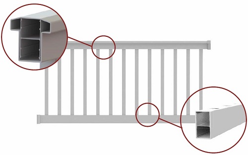 T-Top Finyl Line 1-1/2 in. Square White Vinyl Baluster Railing Kit