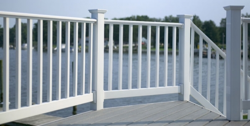 Original Rail Square White Vinyl Baluster Level Railing Kit