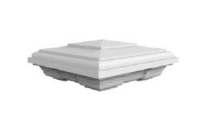 White Finyl Line 4 in. x 4 in. Elite Post Cap