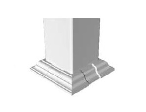 White Finyl Line 4 in. x 4 in. Elite Post Trim Ring
