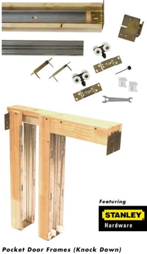 Pocked Door Frame Kit With Aluminum Track, 4-9/16 - 3 Roller