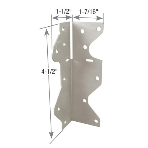 Carton of (100) 1-7/16 in. x 1-1/2 in. x 4-1/2 in. Triple Zinc 18 Ga. Steel Adjustable Framing Angle