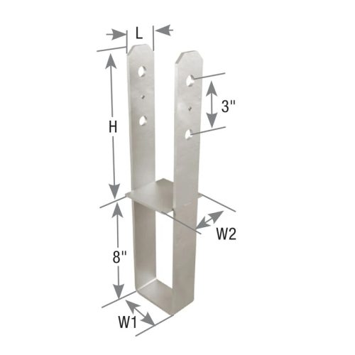 5-1/2 in. x 8-7/8 in. x 3 in. 7 Ga. Steel Hot Dip Galvanized Column Base