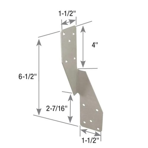 Carton of (100) Triple Zinc 18 Ga. Steel Reversible Truss & Rafter Anchors