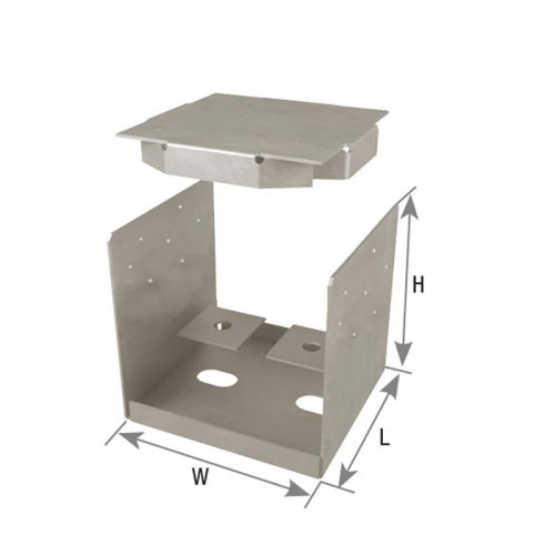 Carton of (4) 7-1/2 in. x 7-3/16 in. x 7-1/16 in. Triple Zinc Post Anchors