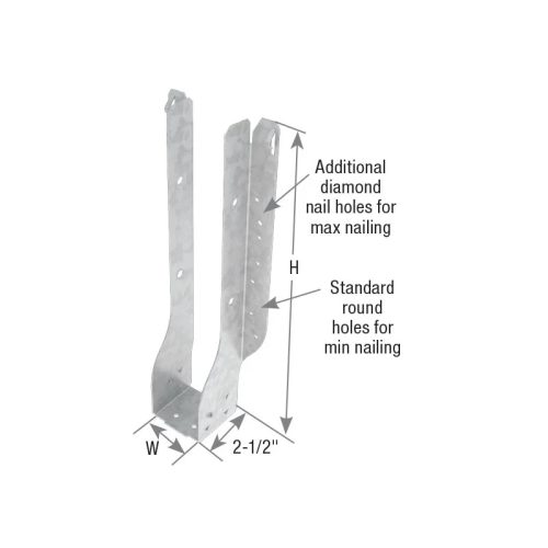 Carton of (25) 2-1/2 in. x 11-1/8 in. x 2-1/2 in. 18 Ga. Steel Face Mount I-Joist Hangers